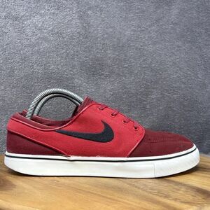 Nike SB Zoom Stefan Janoski Men's 8.5 Canvas Red Black Skateboard Sneakers Shoes